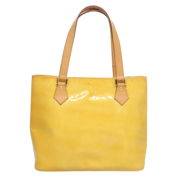 LOUIS VUITTON Monogram Vernis Houston Hand Bag Lime Yellow M91055 - Picture 3 of 13